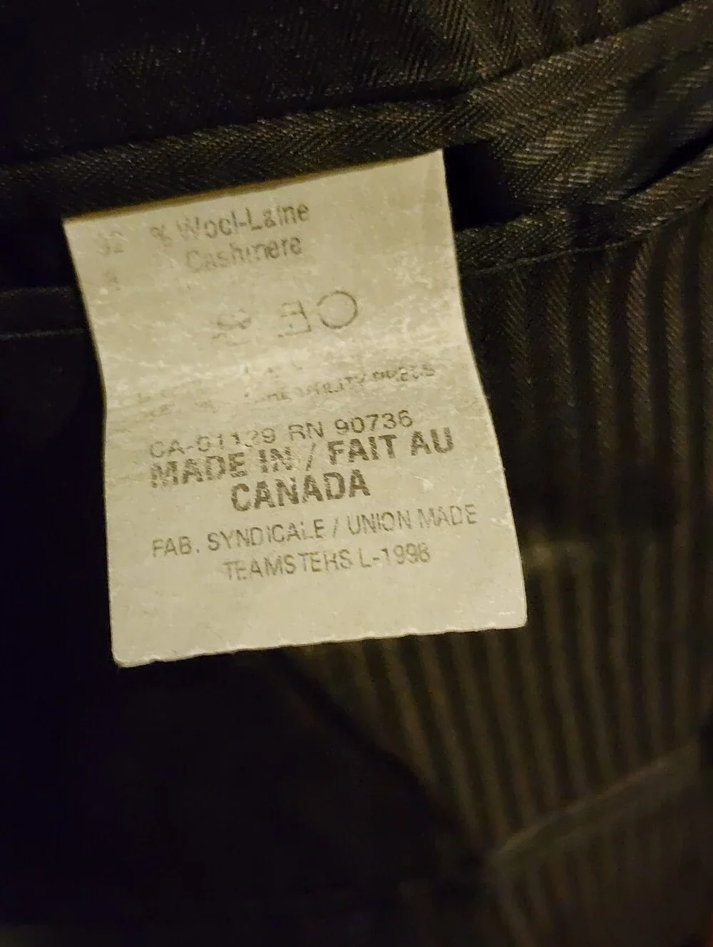 Vintage Calvin Klein Suit Jacket CharcoaI Black-Wool-Cashmere-Size 42 S-Y2k